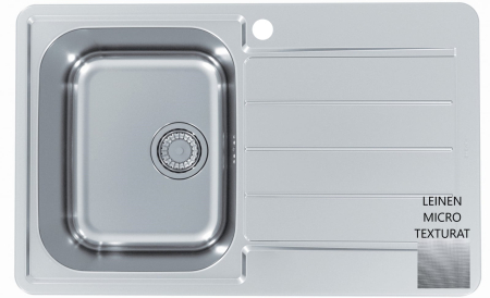 LINE - Line 80 Max Leinen stainless steel sink left (All round included)