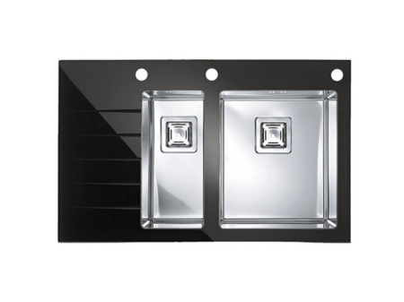 CHIUVETE STICLA - Crystalix glass sink 20 black left