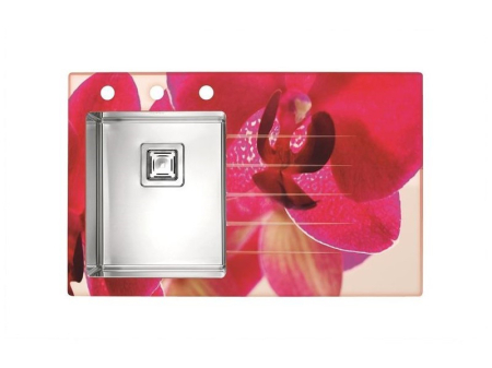 CHIUVETE STICLA - Crystalix glass sink 10 white right