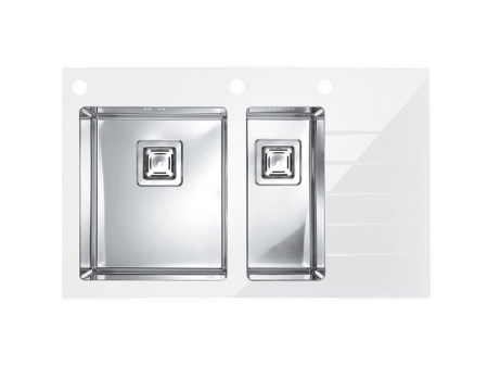 CHIUVETE STICLA - Crystalix 20 white glass sink left