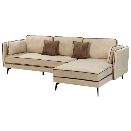 3-Seater Corner Sofa ALTAN Beige Velvet Left [4]