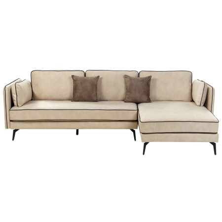 3-Seater Corner Sofa ALTAN Beige Velvet Left [1]