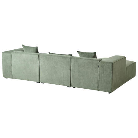 3-Seater Corner Sofa DOLVA Chenille Dark Green Right [4]