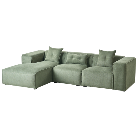 3-Seater Corner Sofa DOLVA Chenille Dark Green Right [3]