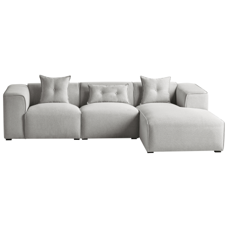 Colțar cu 3 locuri DOLVA  Gri deschis Stânga [1]