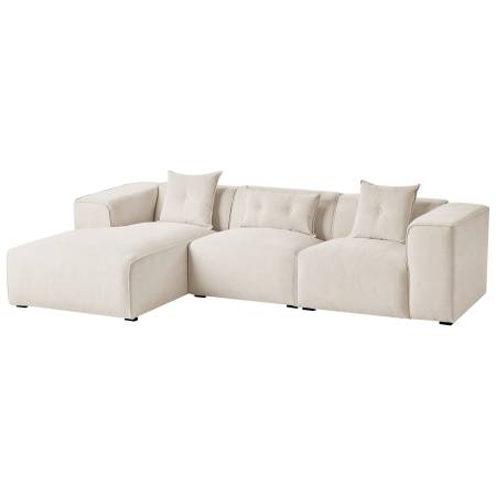 3-seater corner sofa DOLVA Off-white Velour Right [4]
