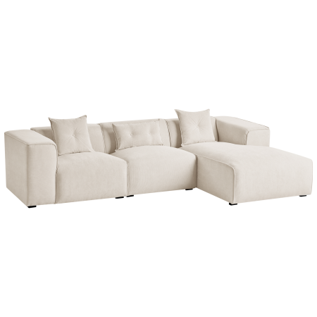 3-seater corner sofa DOLVA Off-white velvet Left [4]