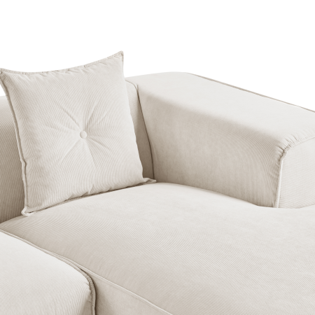 3-seater corner sofa DOLVA Off-white velvet Left [7]