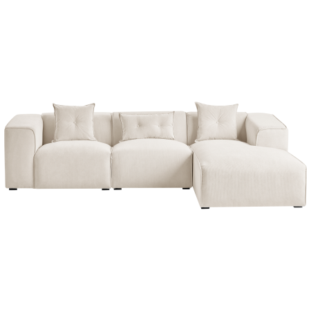 3-seater corner sofa DOLVA Off-white velvet Left [3]