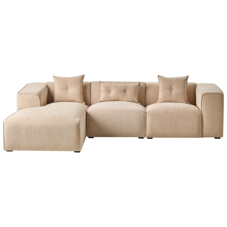 DOLVA 3-seater corner sofa Beige velvet Right [3]