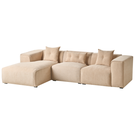 DOLVA 3-seater corner sofa Beige velvet Right [4]
