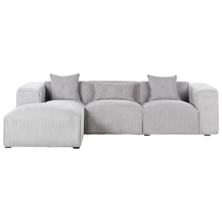 Colțar cu 3 locuri DOLVA Velur Gri deschis Dreapta [3]