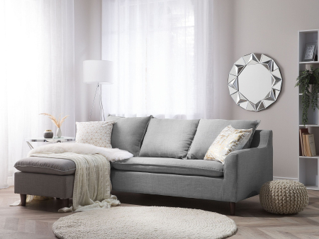 Sofas - 3-seater corner sofa ELVENES Light Grey Right