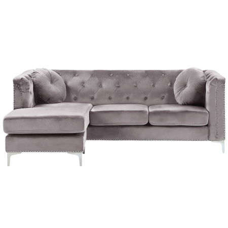 3-seater corner sofa FLEN Velvet Grey Right [1]