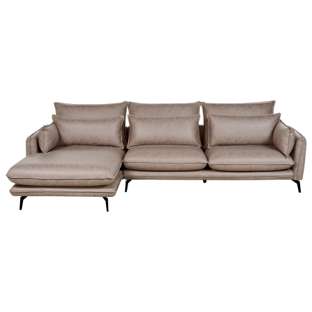 GALLO 3-seater corner sofa Suede Light brown Right [1]