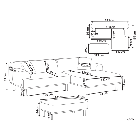 3-seater corner sofa HOLT Beige Left [2]