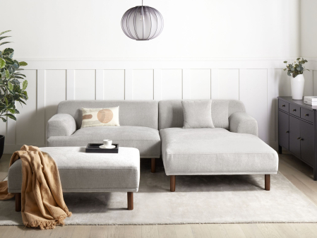 Canapea de colț - HOLT 3-seater corner sofa Light grey Left