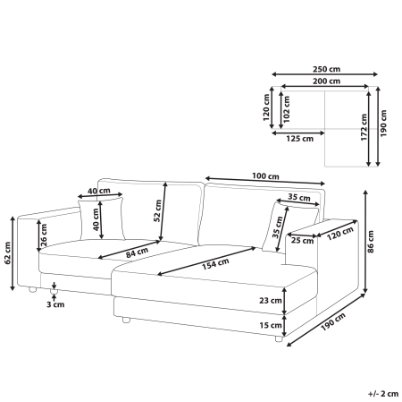 LOFOTEN 3-seater corner sofa Off-white Left [2]