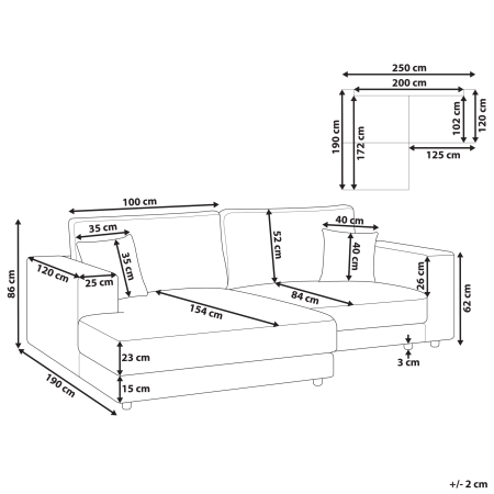 Colțar cu 3 locuri LOFOTEN  Gri deschis Dreapta [2]