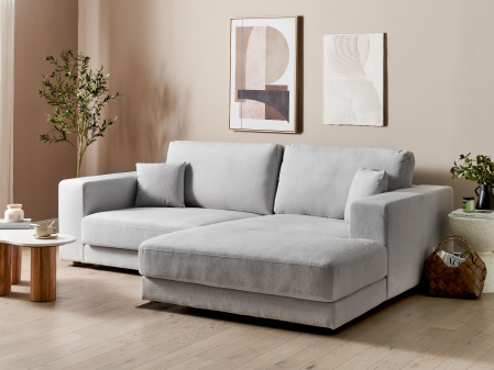 Canapea de colț - Colțar cu 3 locuri LOFOTEN  Gri deschis Stânga