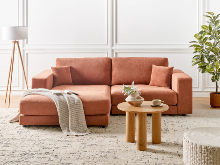Canapea de colț - 3-seater corner sofa LOFOTEN Light red Right