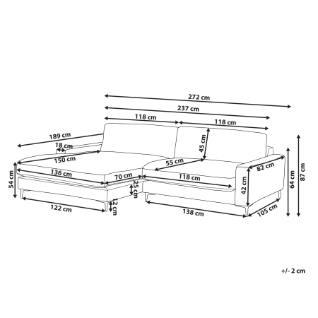 MALOY 3-seater corner sofa Off-white Right [2]