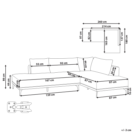 MYKEN 3-seater corner sofa Light grey Left [2]