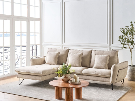Sofas - 3-seater corner sofa SERSAN Chenille Beige Right