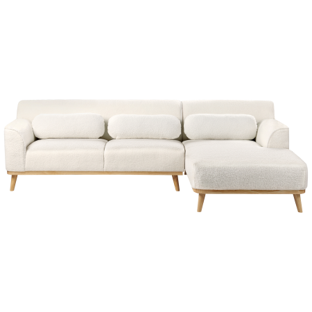 Colțar cu 3 locuri SIMOS Boucle Alb Stânga [3]