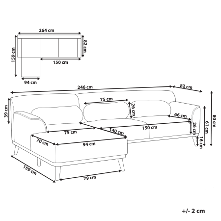 3-seater corner sofa SIMOS Light Grey Right [2]