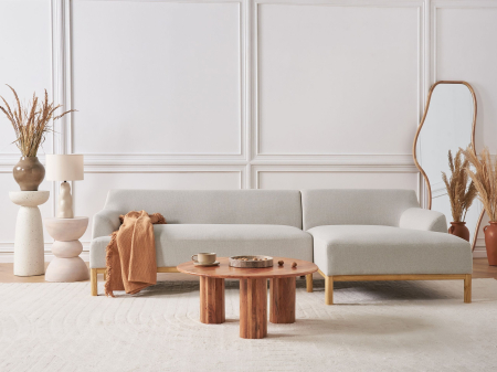 Canapea de colț - SOSJO 3-seater corner sofa Light beige Left