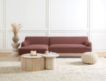 Canapea de colț - SOSJO 3-seater corner sofa Burgundy Right