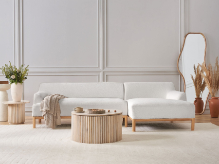 Sofas - 3-seater corner sofa SOSJO Boucle Off-white Left