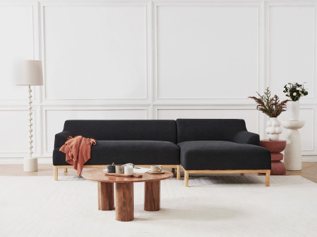 Canapea de colț - 3-seater corner sofa SOSJO Black Left