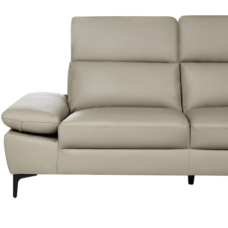 4-seater corner sofa FARILA Natural leather Taupe Adjustable Left [6]