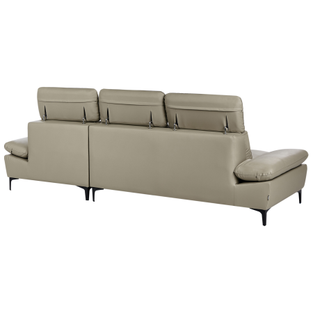 4-seater corner sofa FARILA Natural leather Taupe Adjustable Left [5]