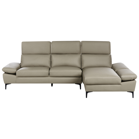 4-seater corner sofa FARILA Natural leather Taupe Adjustable Left [1]
