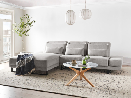 Canapele - Colțar cu 4 locuri IKAST  Gri deschis Dreapta