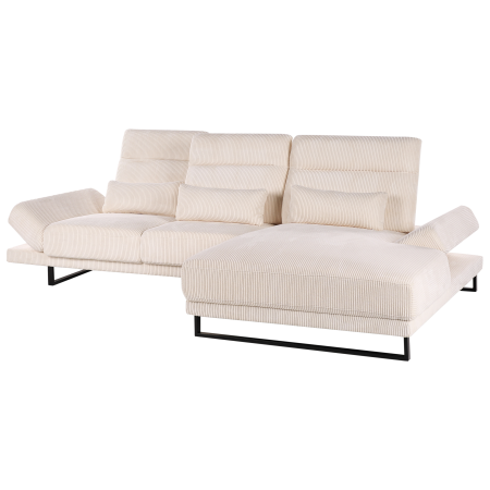 IKAST 4-seater corner sofa Beige velvet Left [6]