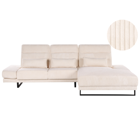 IKAST 4-seater corner sofa Beige velvet Left [1]