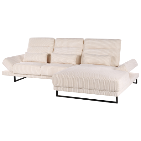 IKAST 4-seater corner sofa Beige velvet Left [4]