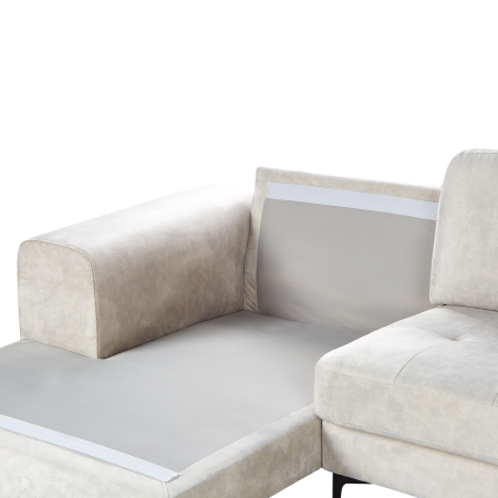 4-seater corner sofa KIRUNA Velvet Light beige Right [10]