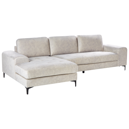 4-seater corner sofa KIRUNA Velvet Light beige Right [3]