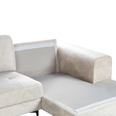 4-seater corner sofa KIRUNA Velvet Light Beige Left [10]