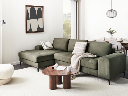 Canapele - Colțar cu 4 locuri KIRUNA  Verde închis Dreapta