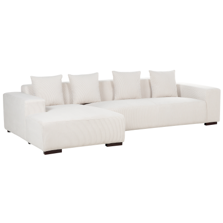 4-seater corner sofa LUNGO Velvet Off-white Right [4]