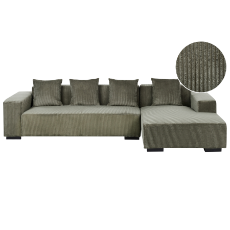 LUNGO 4-seater corner sofa Velvet Green Left [1]