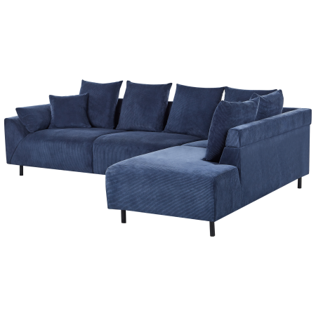 4-seater corner sofa bed LUNNER Dark blue velvet Left [4]