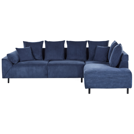 4-seater corner sofa bed LUNNER Dark blue velvet Left [3]