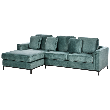 Colțar cu 4 locuri OSLO Catifea Albastru verzui Dreapta [3]